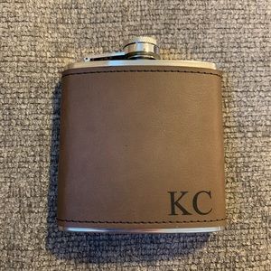 Leather covered 6oz flask